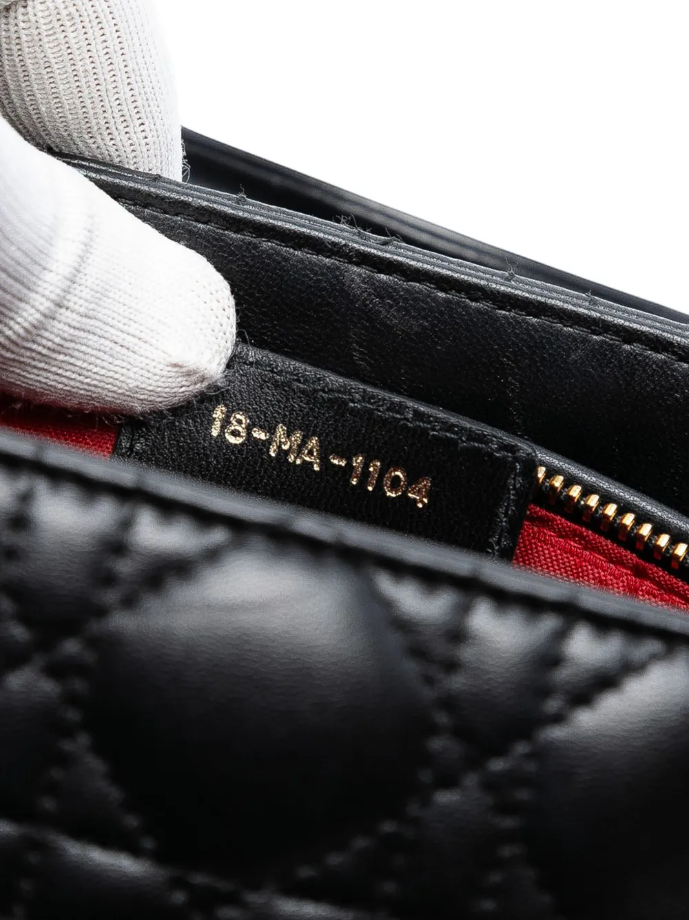 Pre-owned Dior 2014 Large Lambskin Cannage Lady  Satchel In Black