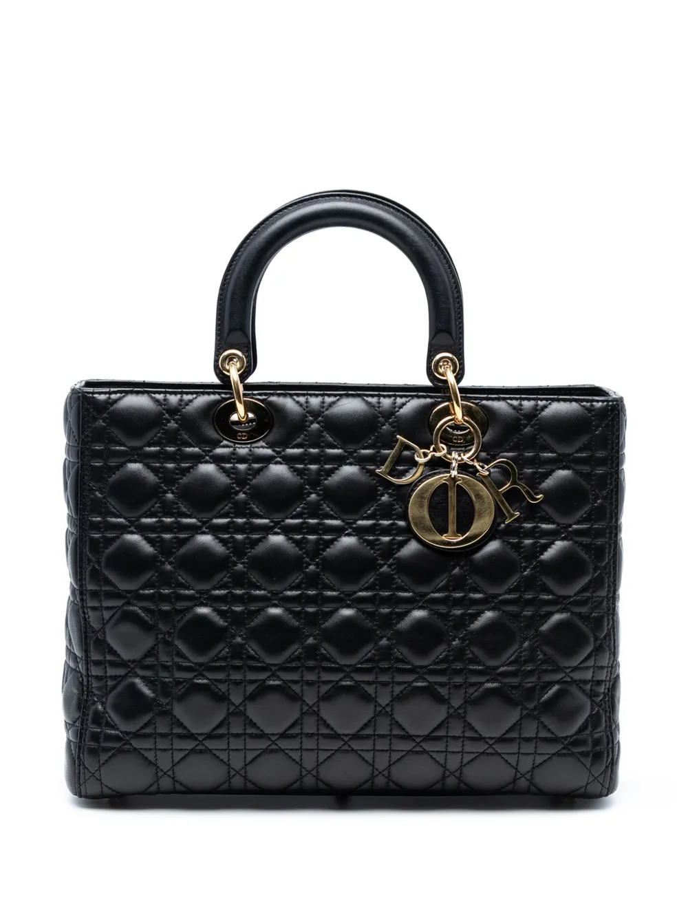 Christian Dior Pre-Owned 2014 Large Lambskin Cannage Lady Dior satchel Christian Dior Pre-Owned 2014 Large Lambskin Cannage Lady Dior satchel