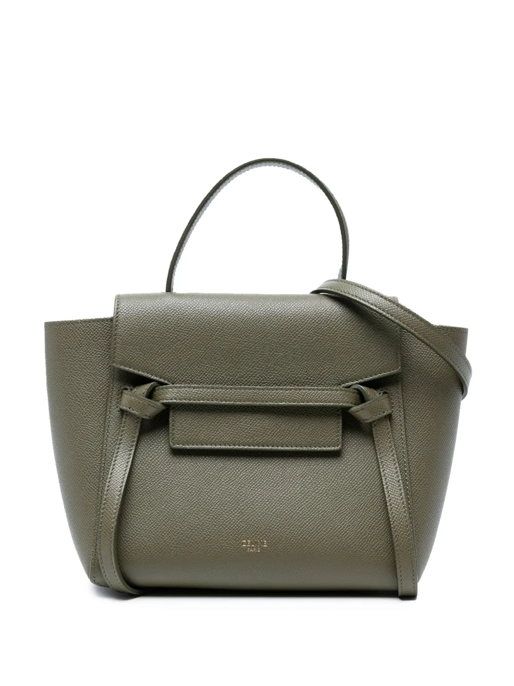 Celine Pre-Owned 2019 Nano Grained Calfskin Belt Bag satchel - グリーン Celine Pre-Owned 2019 Nano Grained Calfskin Belt Bag satchel - グリーン