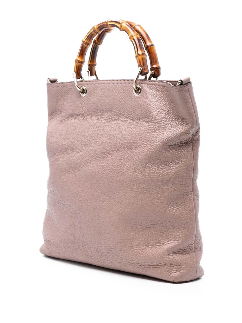 2016-2025 Tall Leather Bamboo Shopper Tote satchel