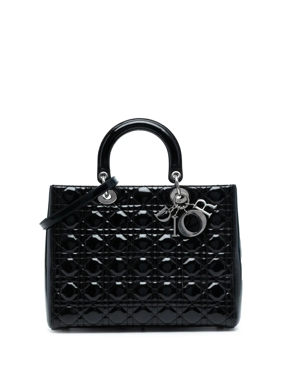 Christian Dior Pre-Owned 2012 Large Patent Cannage Lady Dior satchel - Christian Dior Pre-Owned 2012 Large Patent Cannage Lady Dior satchel -