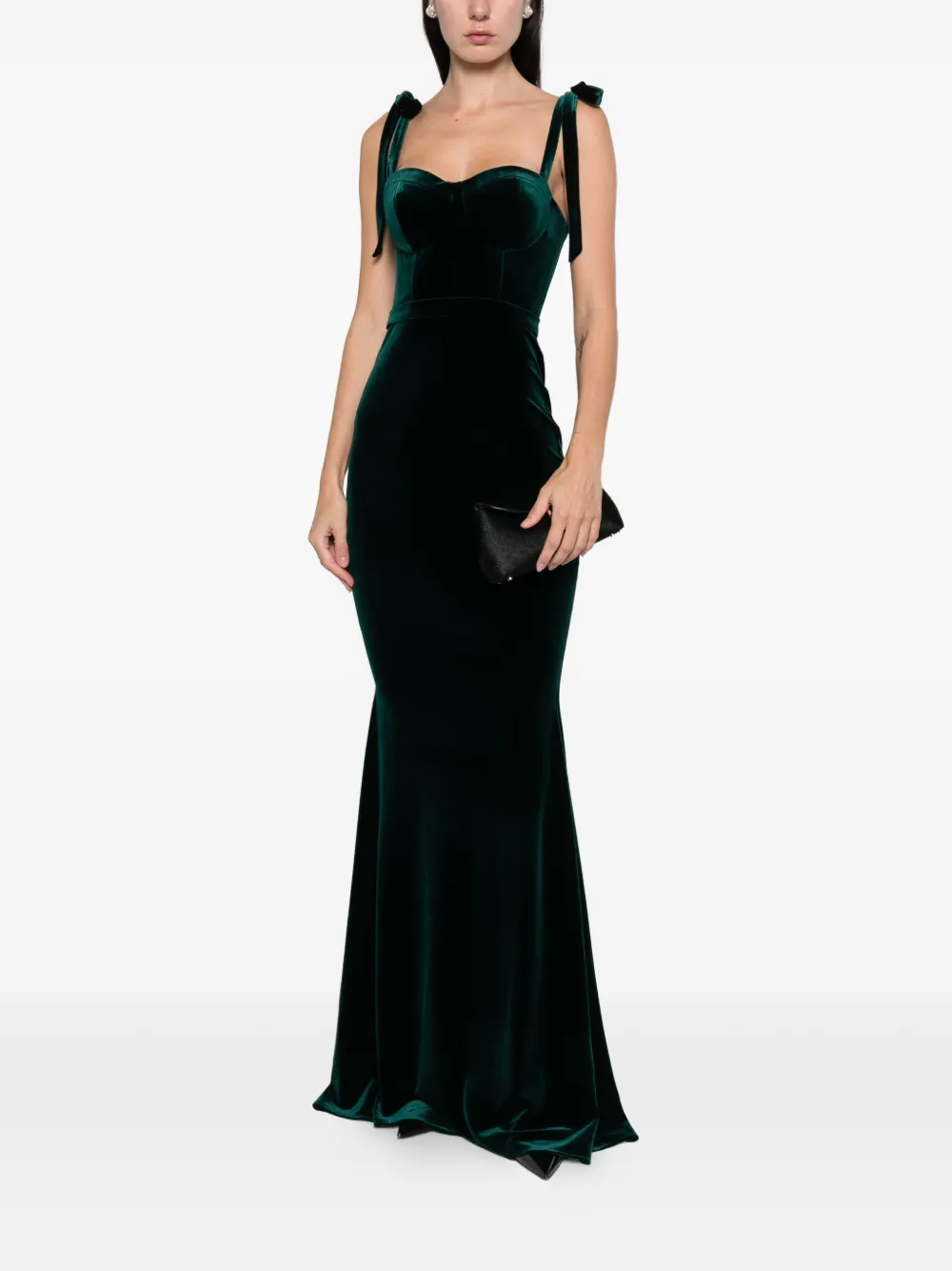 CRISTALLINI Cybele tie strap maxi dress - Groen