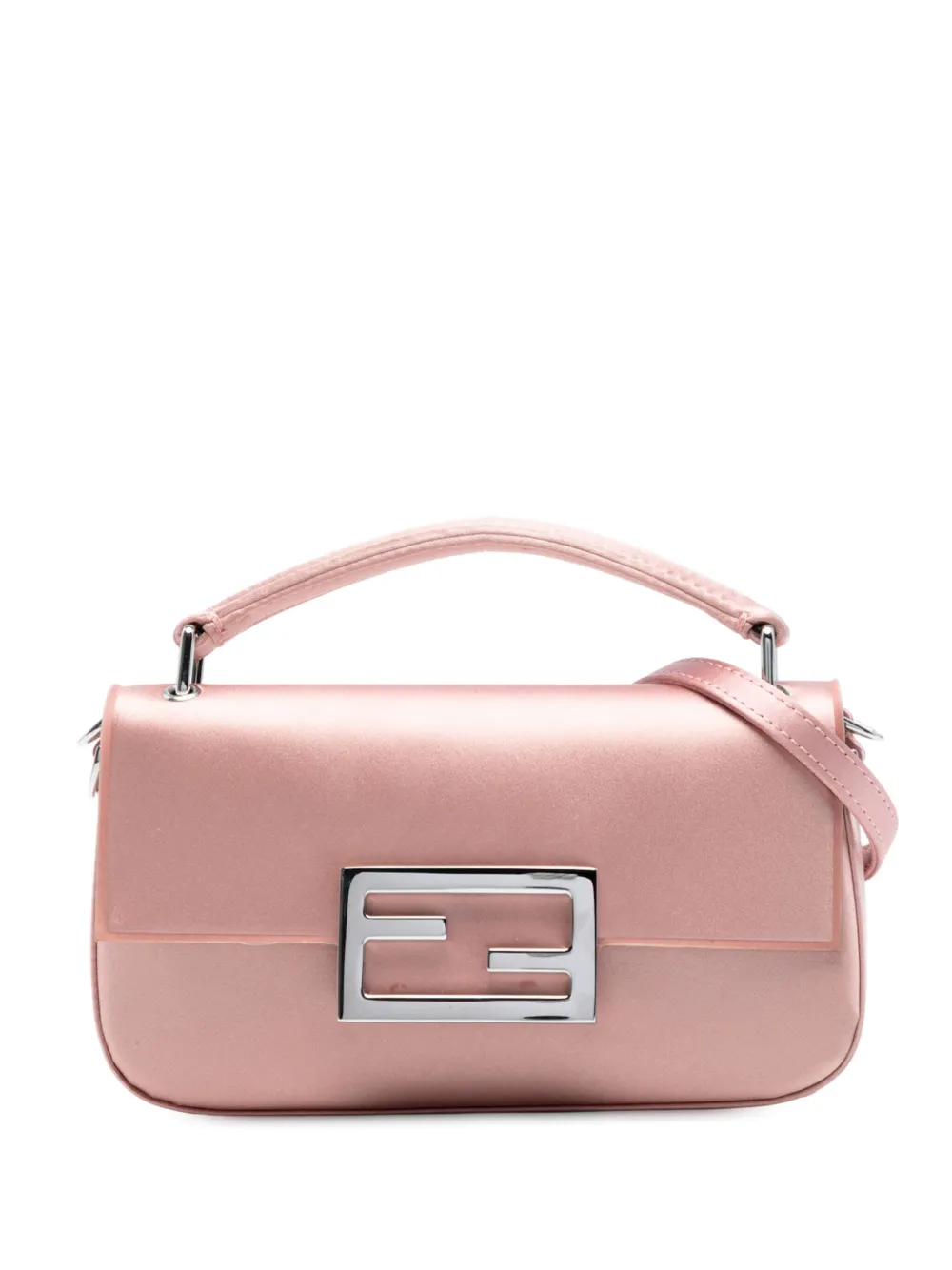 Fendi Pre-Owned 2022 Silk Baguette Phone Pouch satchel - ピンク Fendi Pre-Owned 2022 Silk Baguette Phone Pouch satchel - ピンク