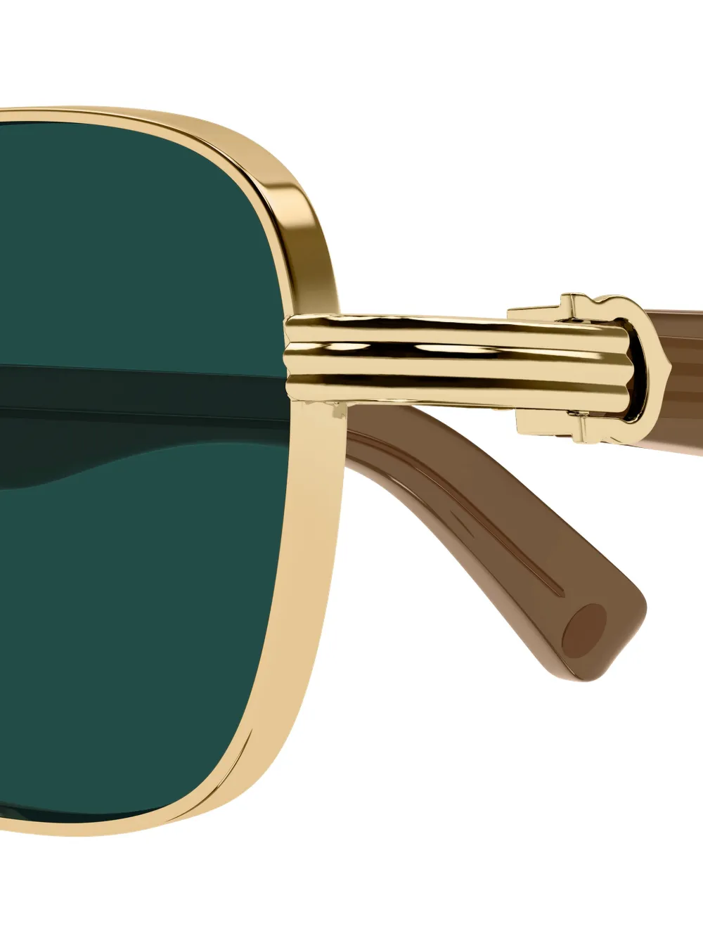 Cartier Rectangle-frame Sunglasses In Gold