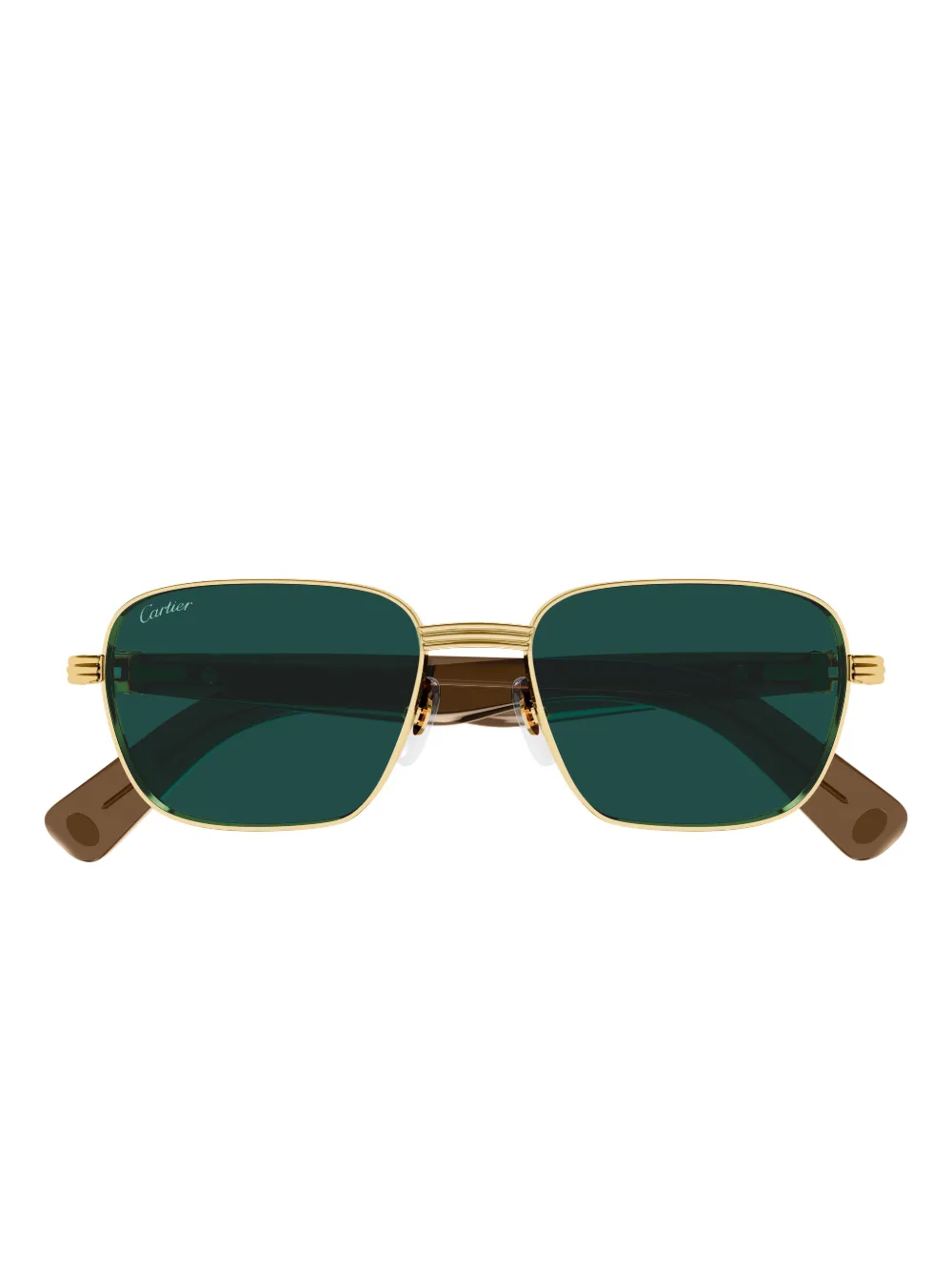 Cartier Rectangle-frame Sunglasses In Gold