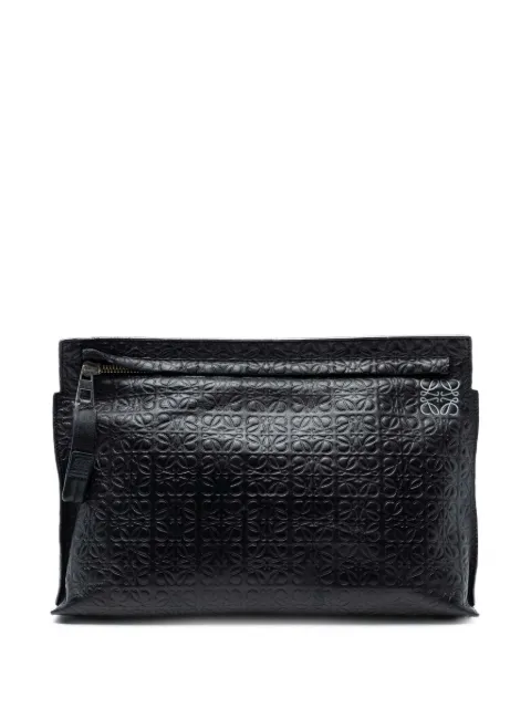 Loewe Pre-Owned 2010-2024 Embossed Leather Anagram Repeat T clutch bag