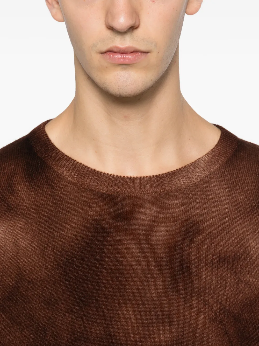 A.N.G.E.L.O. VINTAGE UPCYCLING Pre-owned Tie-dye Cashmere Sweater In Brown