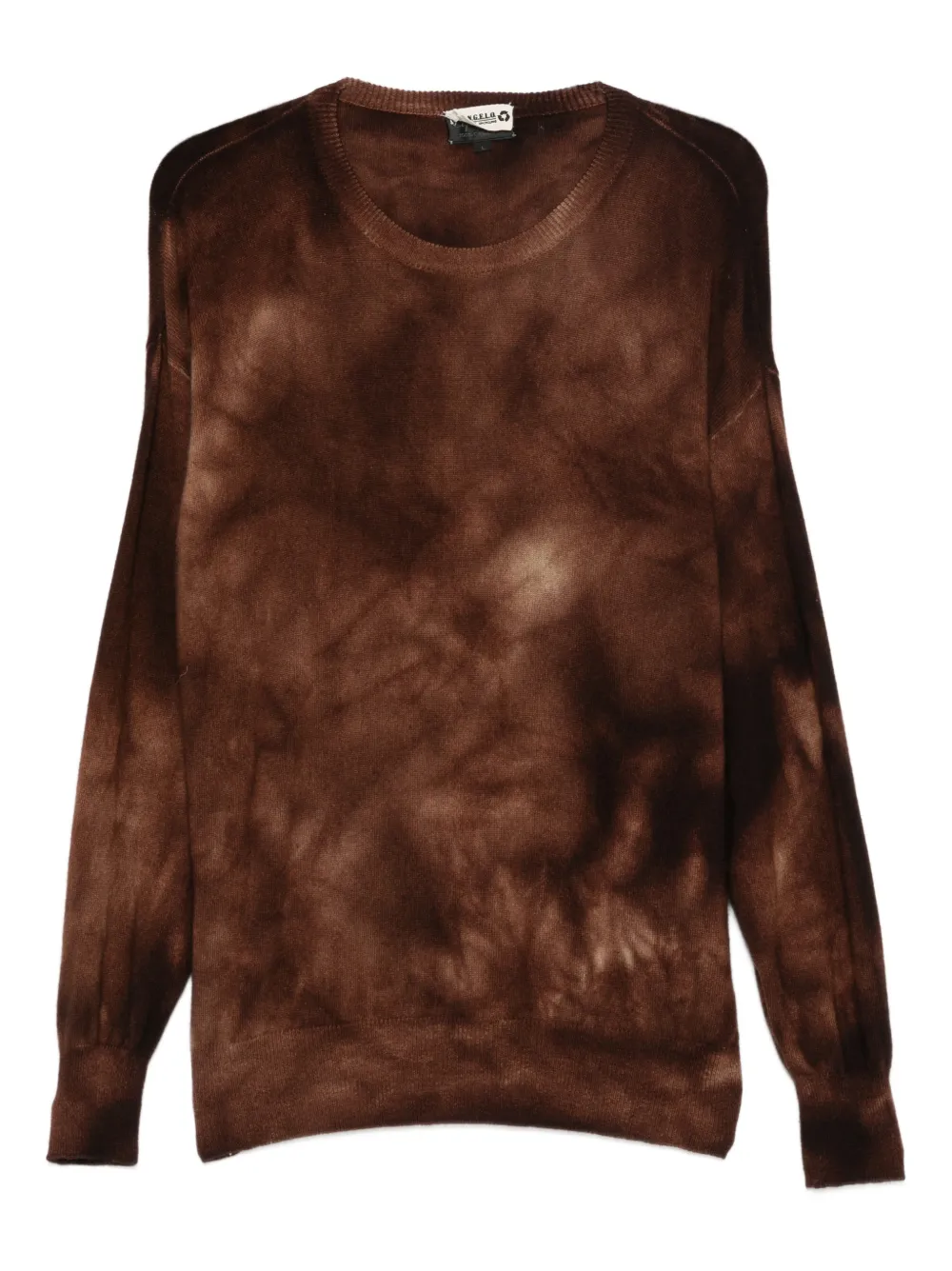 Pre-owned A.n.g.e.l.o. Vintage Upcycling Tie-dye Cashmere Sweater In Brown
