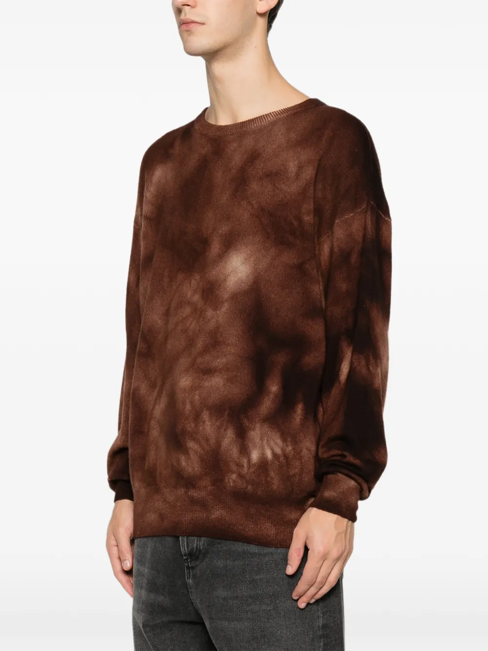 A.N.G.E.L.O. VINTAGE UPCYCLING Pre-owned Tie-dye Cashmere Sweater In Brown