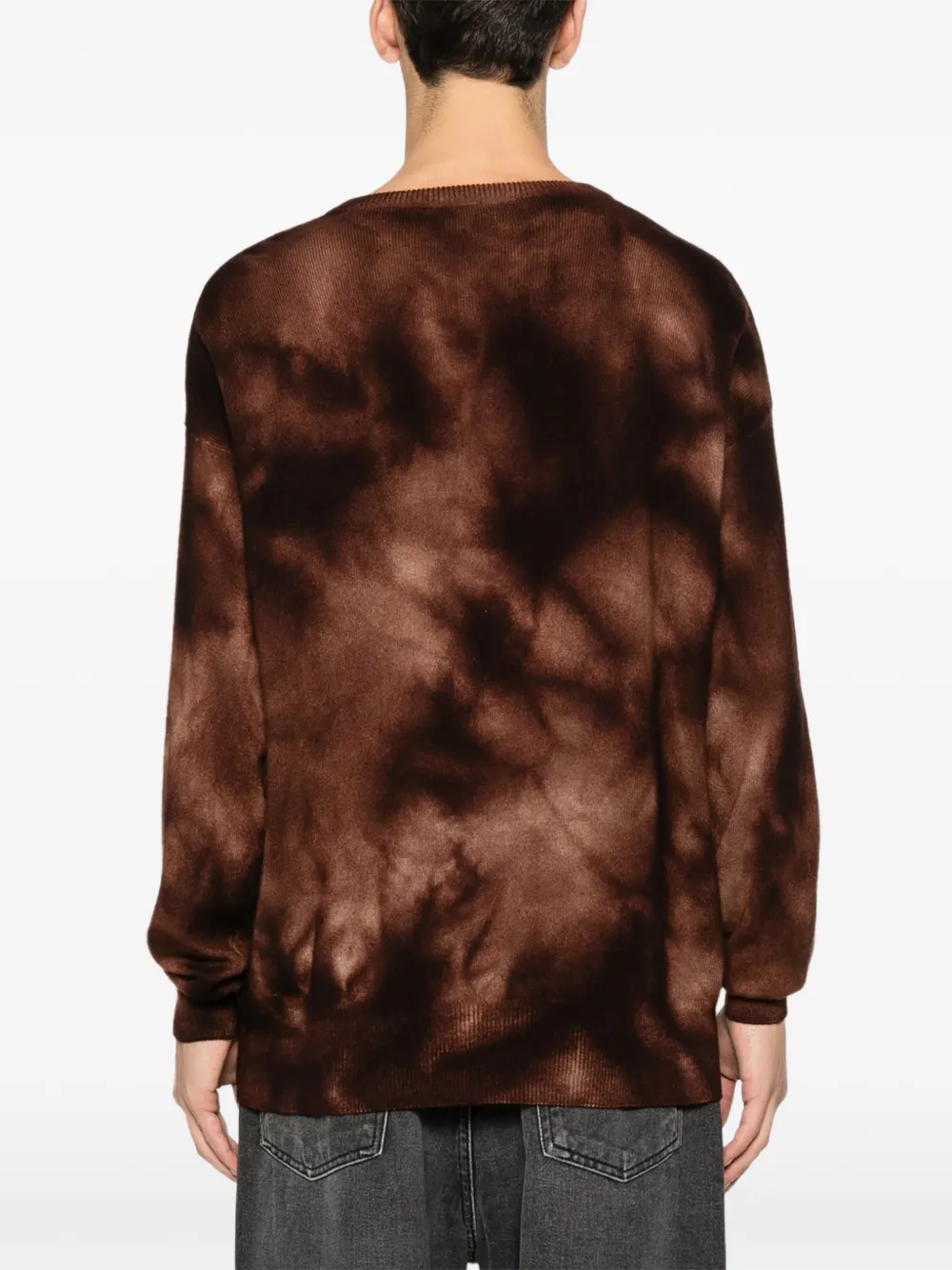 A.N.G.E.L.O. VINTAGE UPCYCLING Pre-owned Tie-dye Cashmere Sweater In Brown