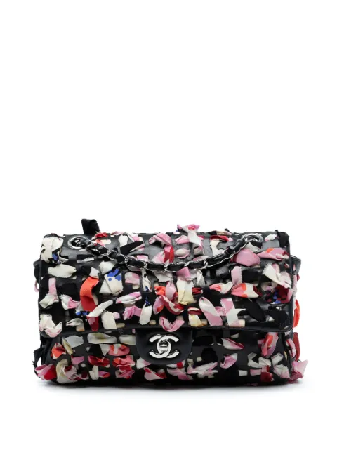 CHANEL Pre-Owned 2010-2011 Medium Classic Lambskin and Silk Ribbon Single Flap shoulder bag