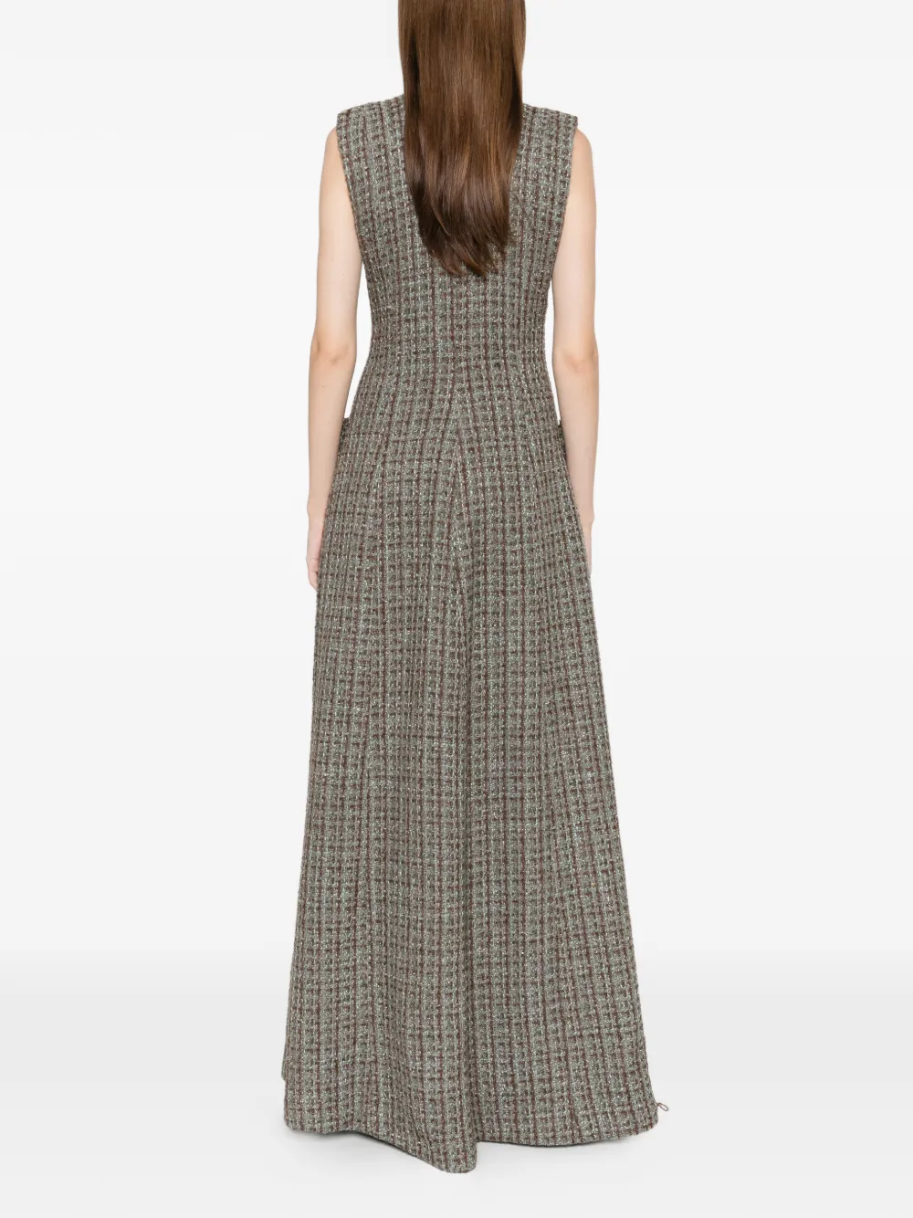Miau By Clara Rotescu Embellished Maxi Dress In Brown