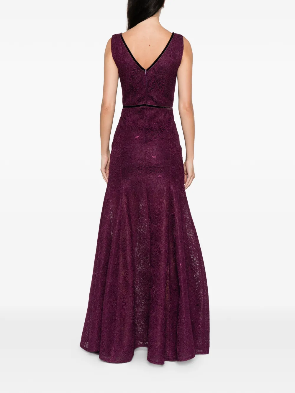 Miau By Clara Rotescu Zefir Floral-lace Maxi Dress In Purple