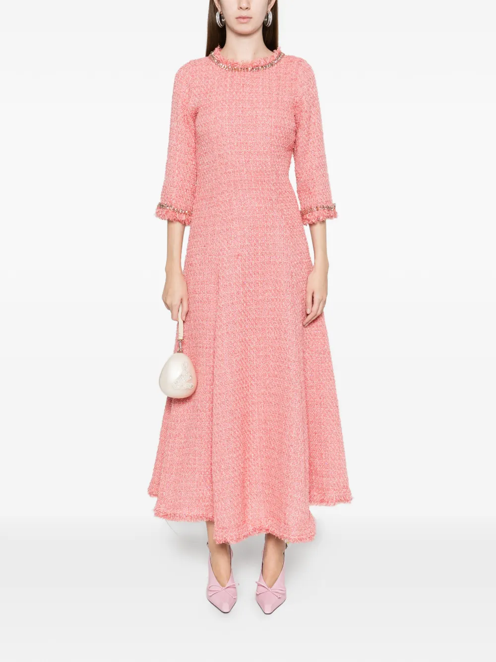 Miau By Clara Rotescu Embellished Maxi Dress In Pink