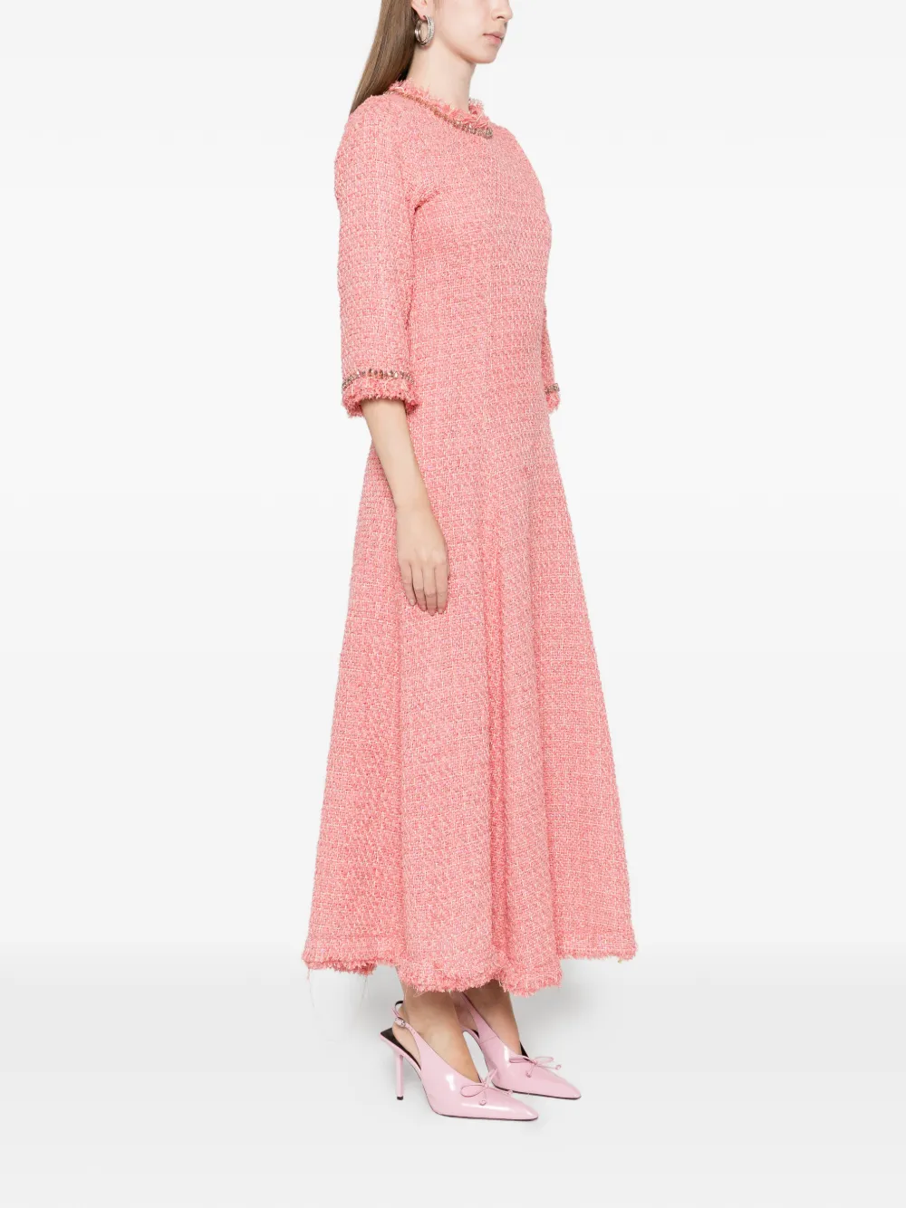 Miau By Clara Rotescu Embellished Maxi Dress In Pink