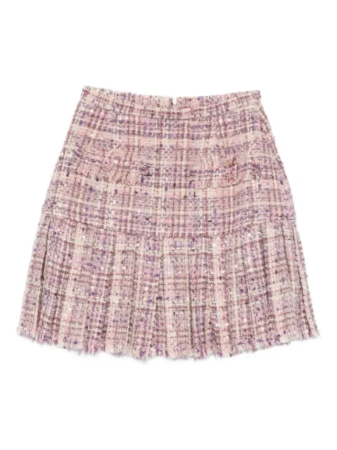 MIAU by Clara Rotescu Kade pleated frayed mini skirt
