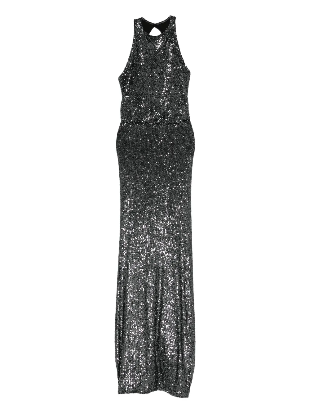Miau By Clara Rotescu Sequinned Maxi Dress In Black