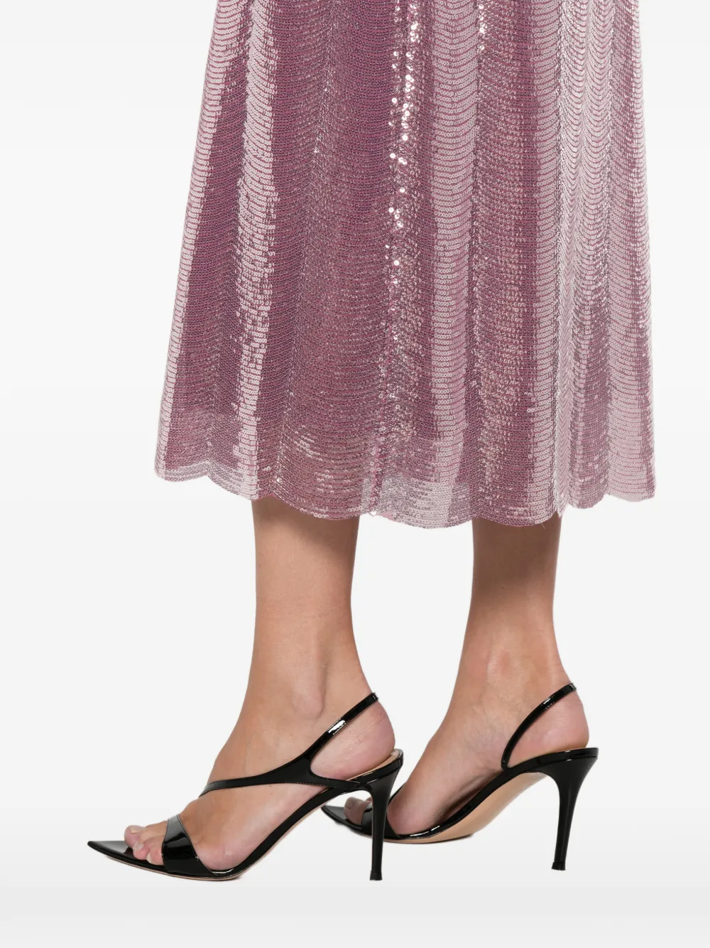 Miau By Clara Rotescu Ryder Sequinned Midi Skirt In Pink