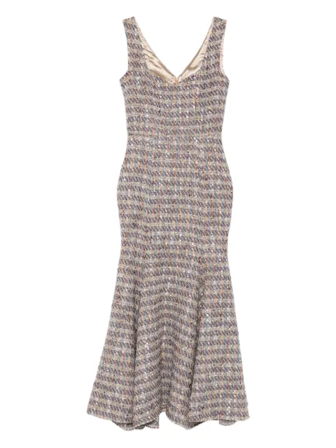 MIAU by Clara Rotescu  tweed maxi dress