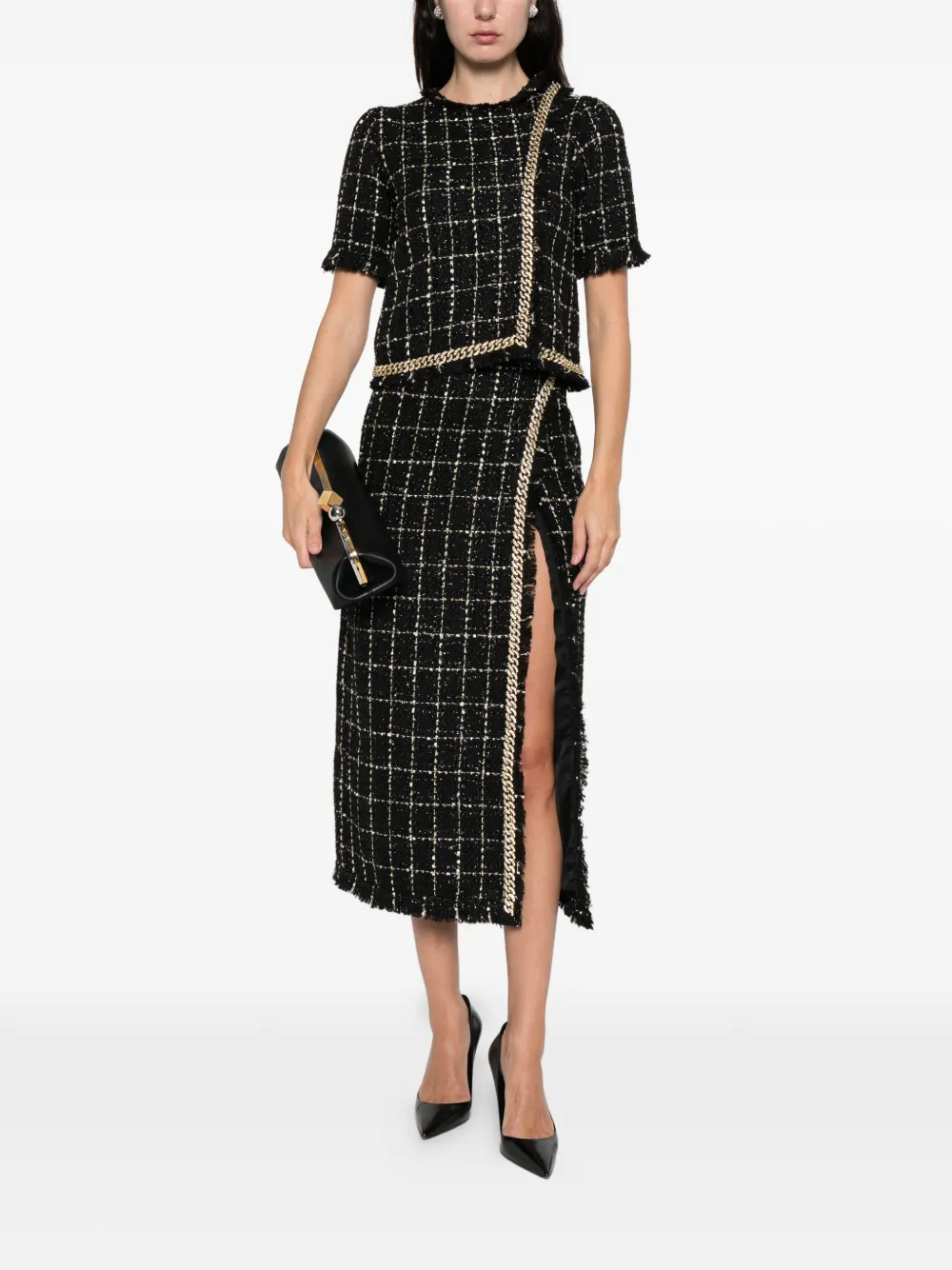 Miau By Clara Rotescu Makoa Chain-trim Top In Black