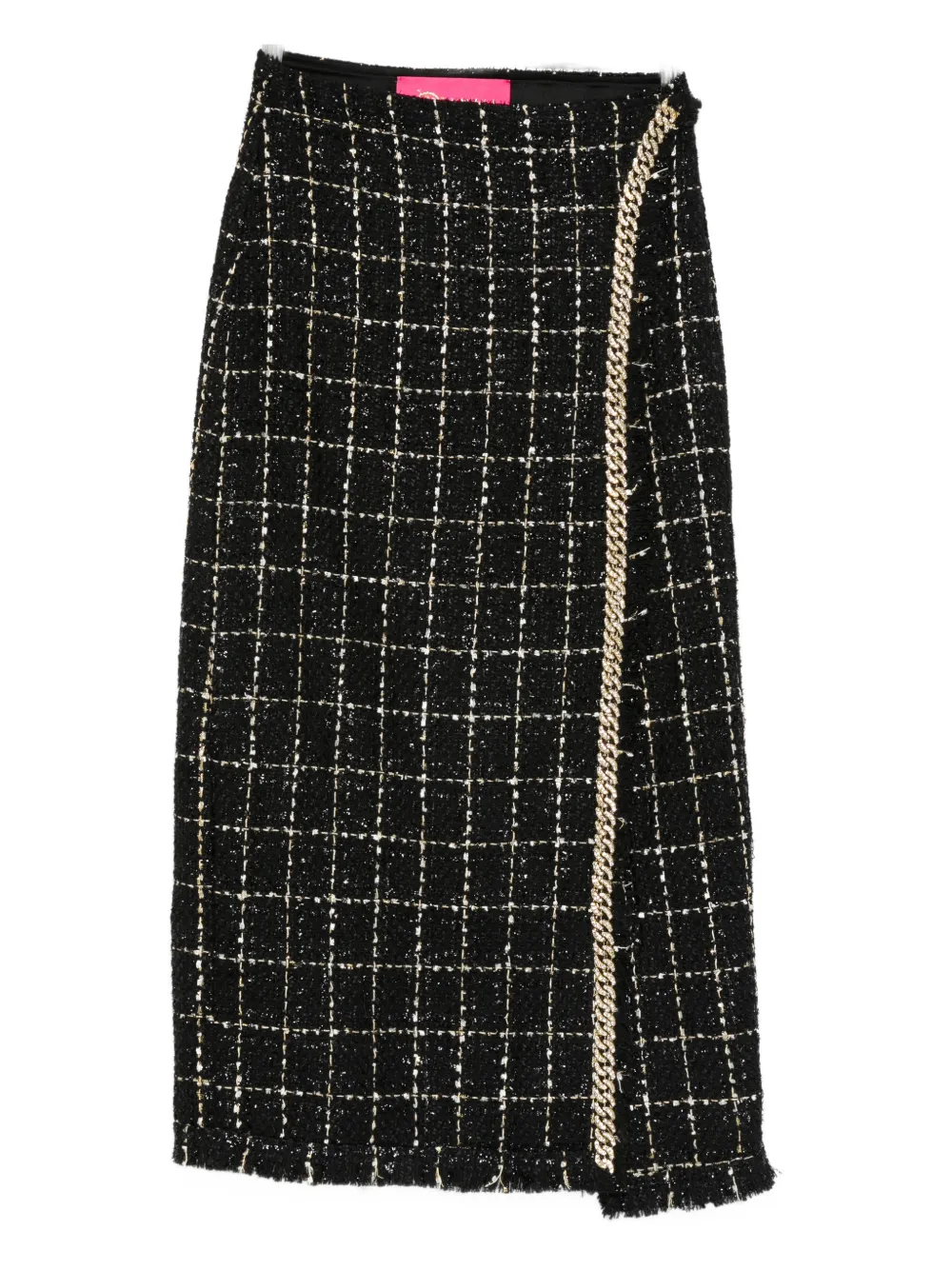 MIAU by Clara Rotescu Carter chain check midi skirt - Nero