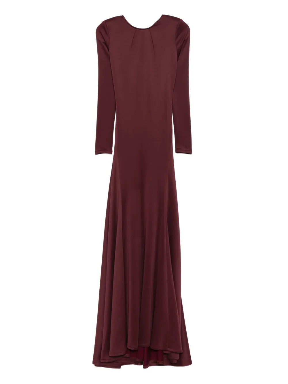 Miau By Clara Rotescu Leona Long-sleeve Gown In Burgundy