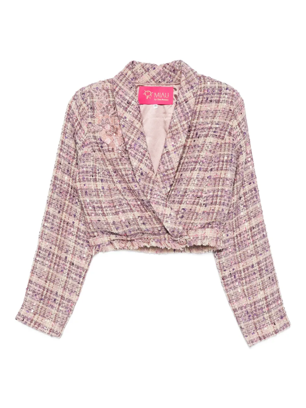 MIAU by Clara Rotescu Loka appliqué textured jacket | Pink | Image 1