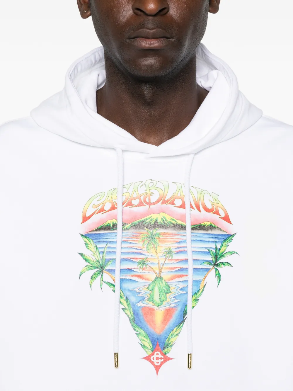 Casablanca Katoenen hoodie met grafische print Wit