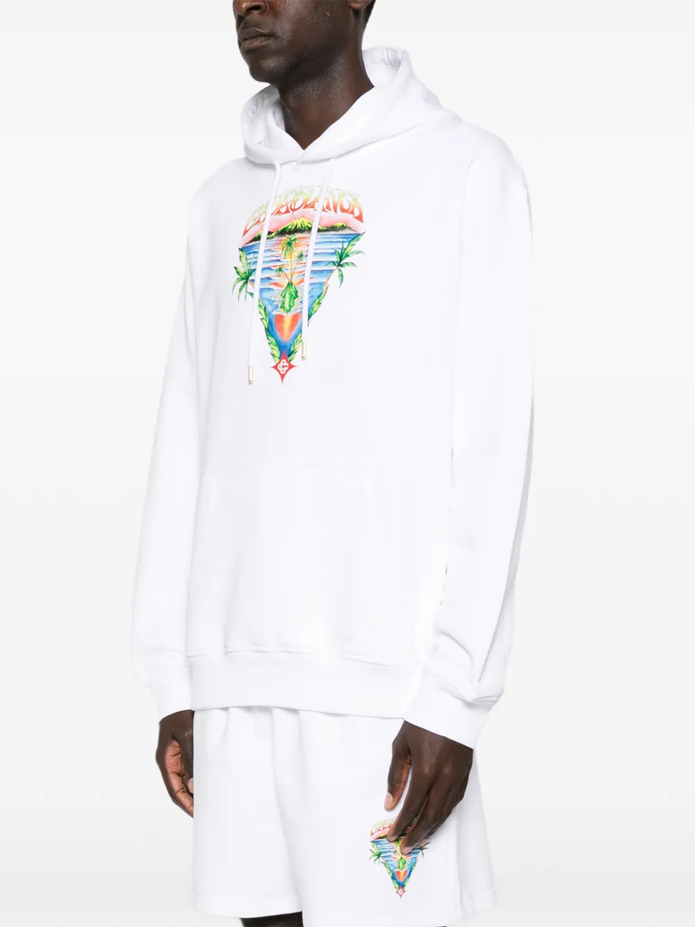 Casablanca Katoenen hoodie met grafische print Wit