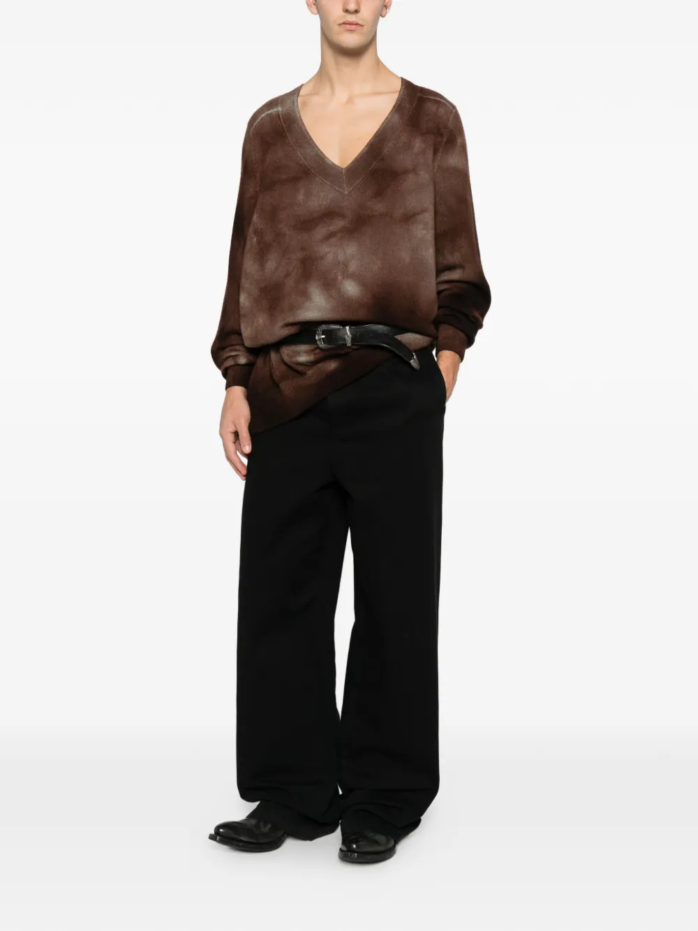 A.N.G.E.L.O. VINTAGE UPCYCLING Pre-owned Angelo Vintage Upcycling Tie-dye Sweater In Brown