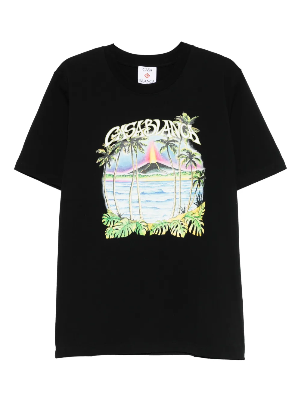 Casablanca palm-tree tropical print T-shirt - Nero