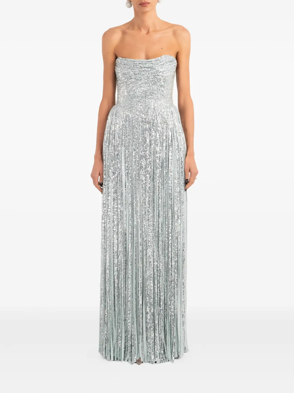 Ana Radu fringed-detail maxi dress - Zilver