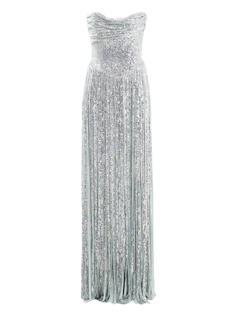 Ana Radu fringed-detail maxi dress - Argento
