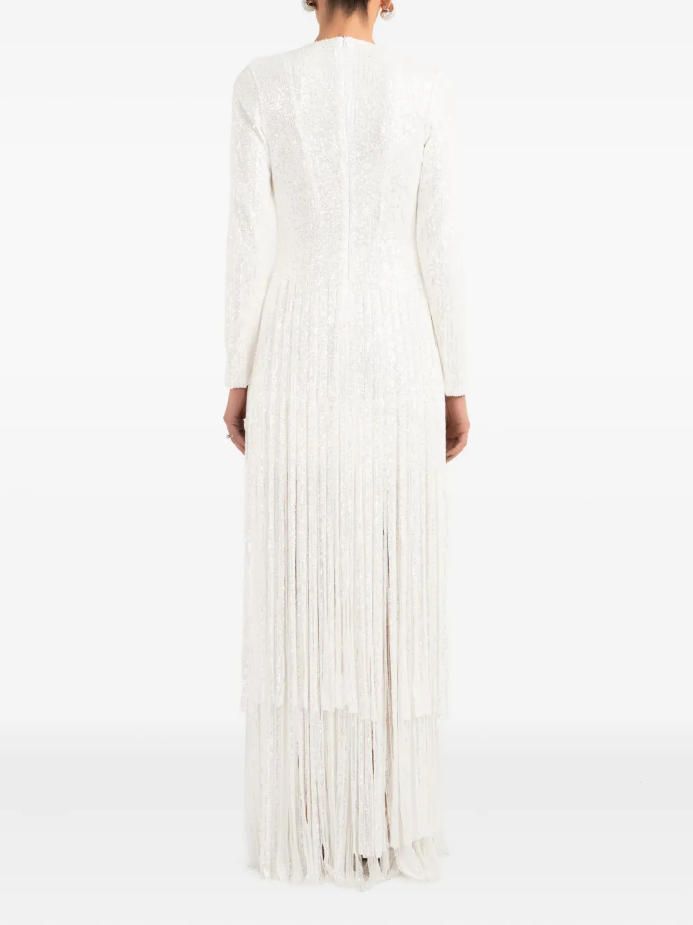 Ana Radu Maxi-jurk met franje Wit