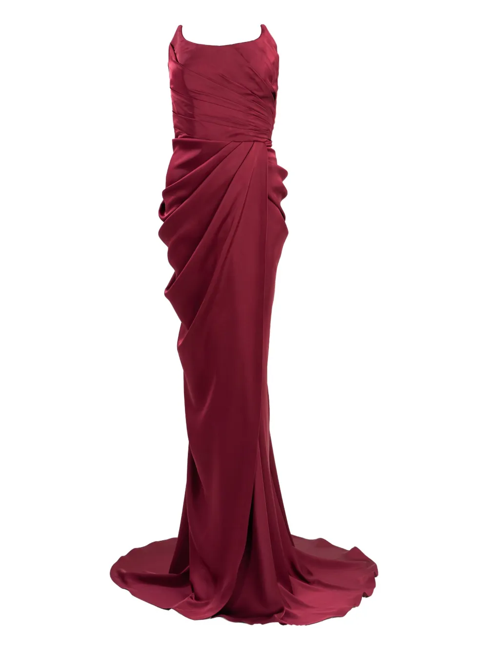 Ana Radu ruched side-slit maxi dress - Rosso