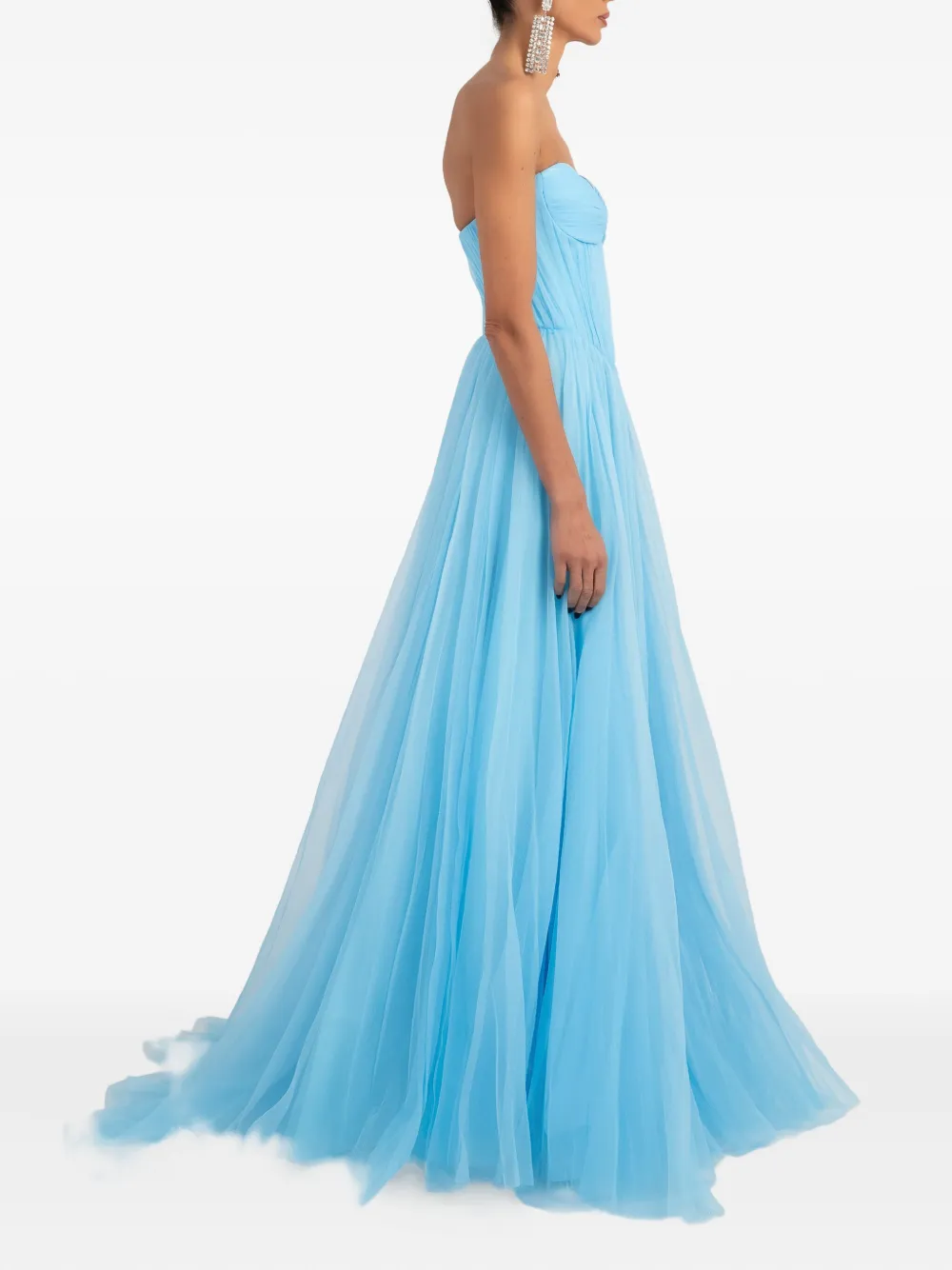 Ana Radu Cut-out Detailing Strapless Maxi Dress In Blue