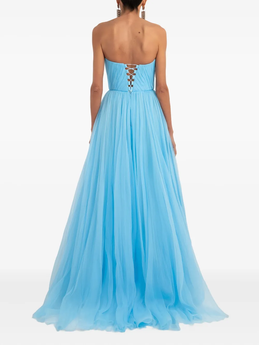Ana Radu Cut-out Detailing Strapless Maxi Dress In Blue