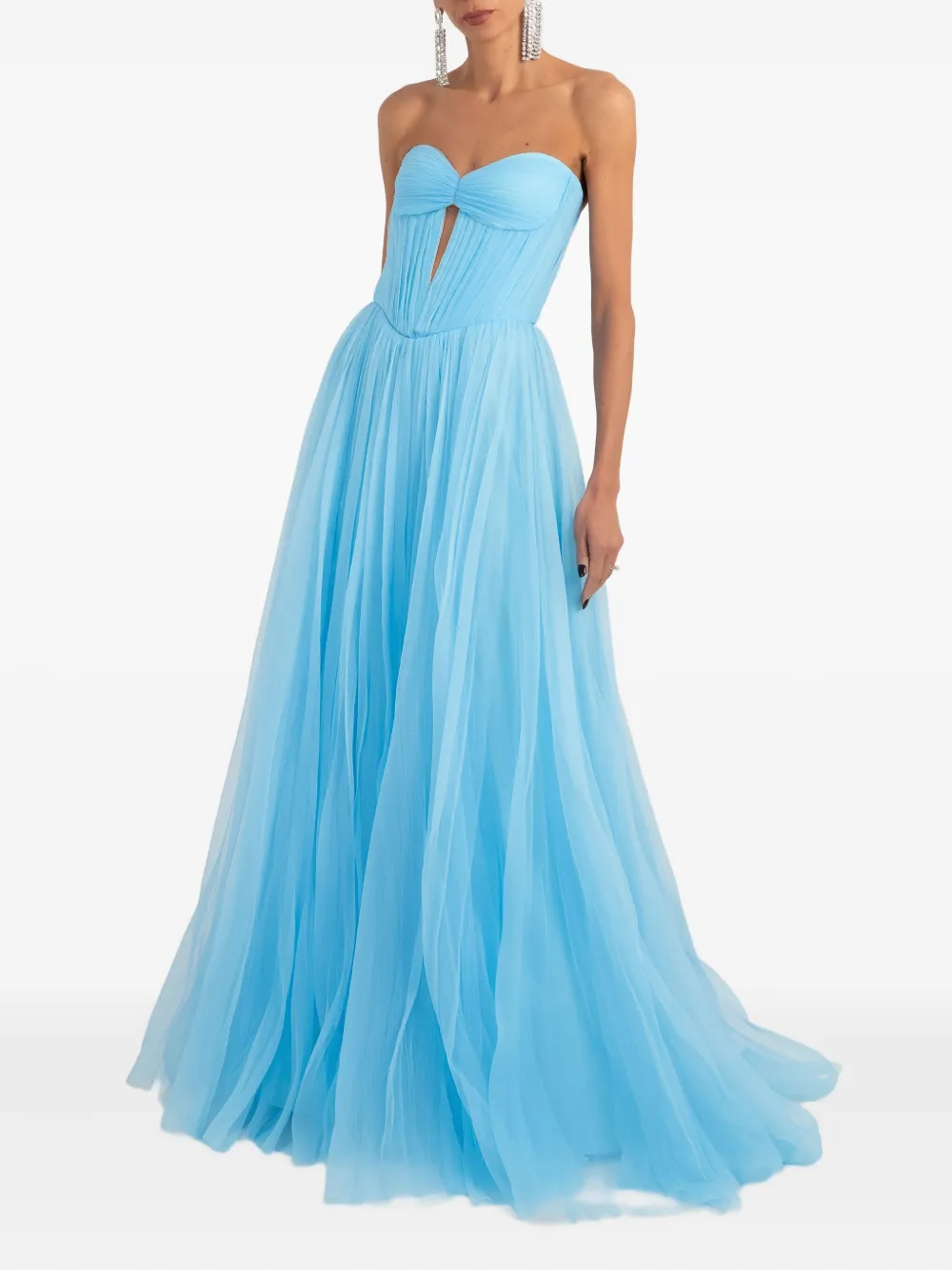 Ana Radu cut-out detailing strapless maxi dress - Blauw