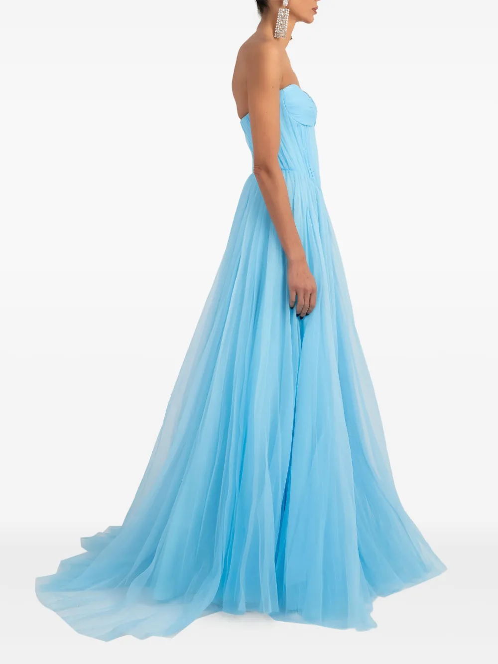 Ana Radu Strapless maxi-jurk met uitgesneden details Blauw