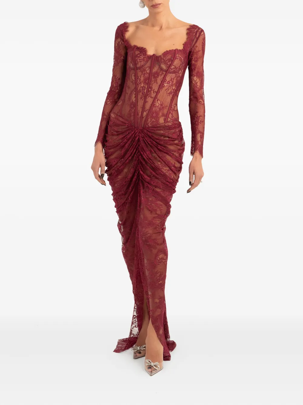 Ana Radu lace-detailed maxi dress - Rood