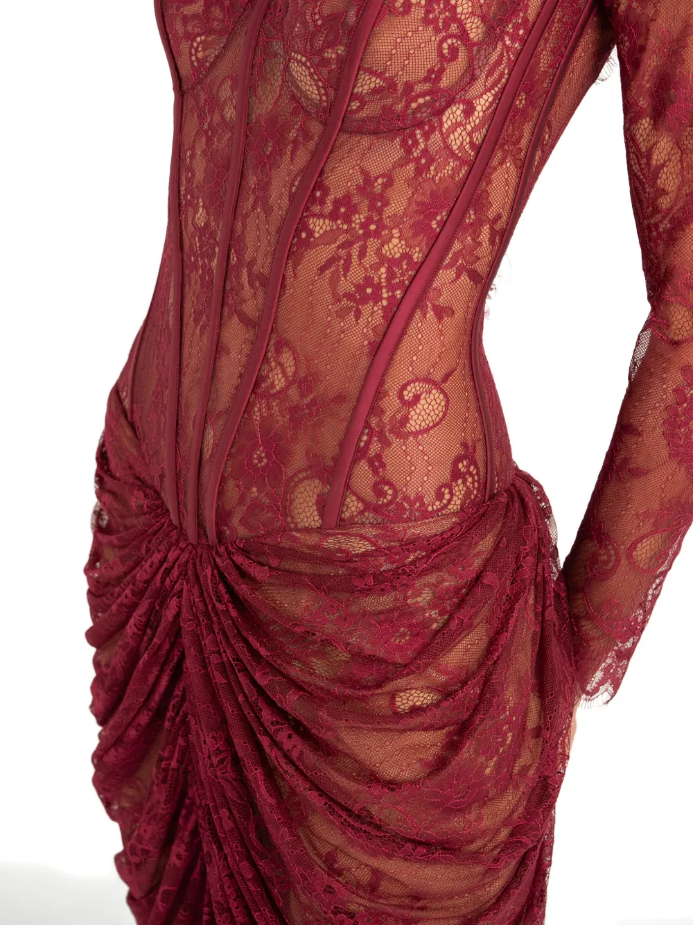 Ana Radu Maxi-jurk met kant Rood