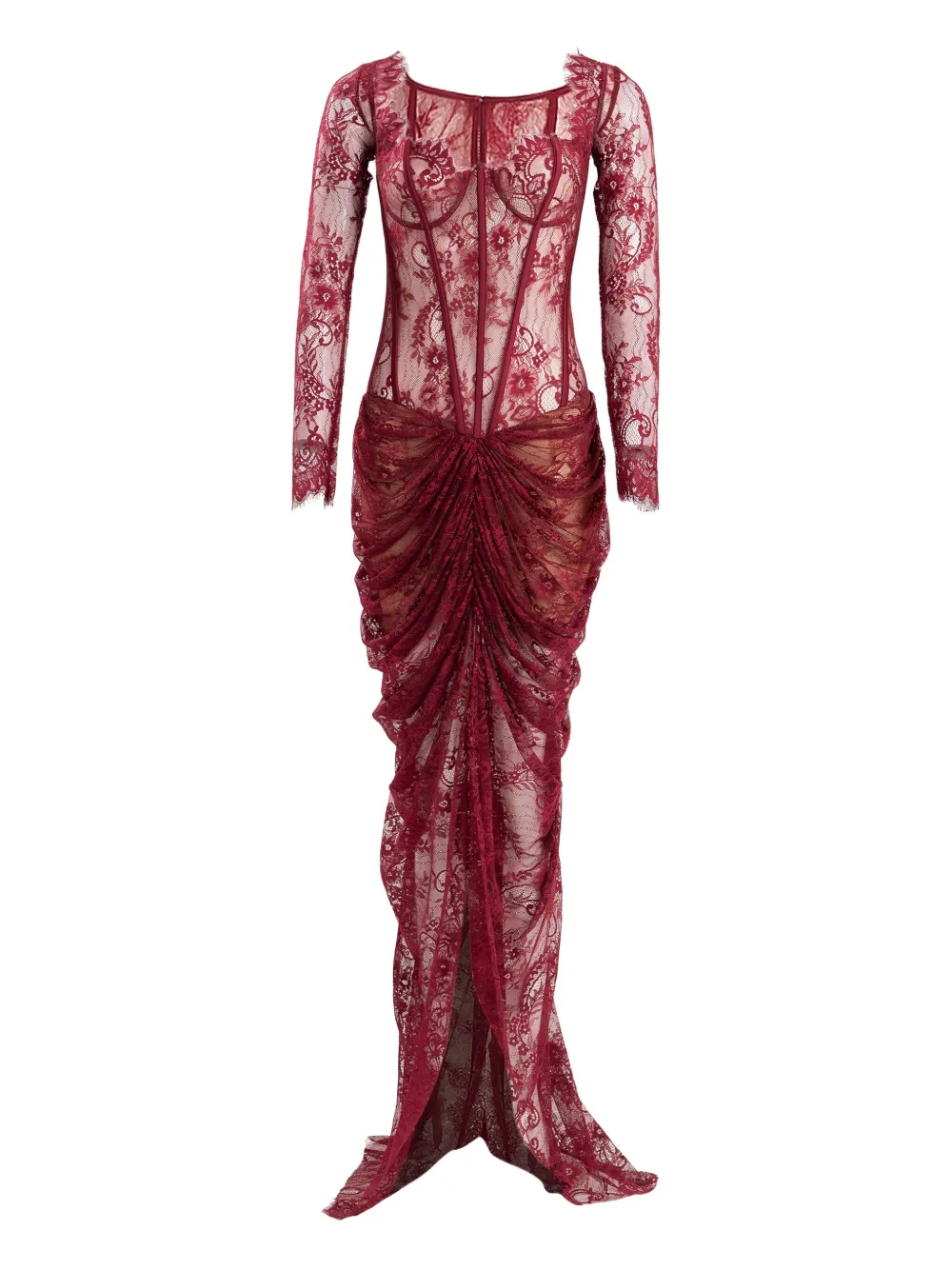 Ana Radu lace-detailed maxi dress - Rosso