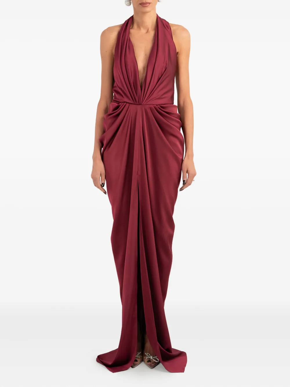 Ana Radu draped halterneck maxi dress - Rood