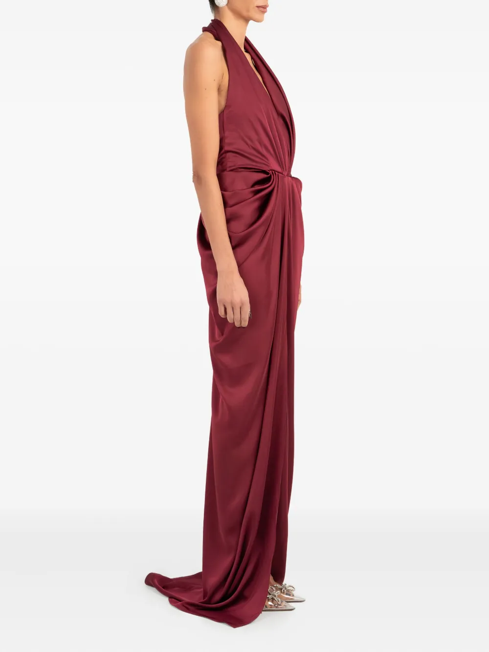 Ana Radu Gedrapeerde maxi-jurk Rood