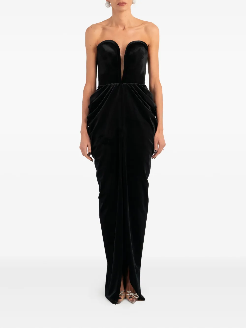 Ana Radu Strapless-design Maxi Dress In Black