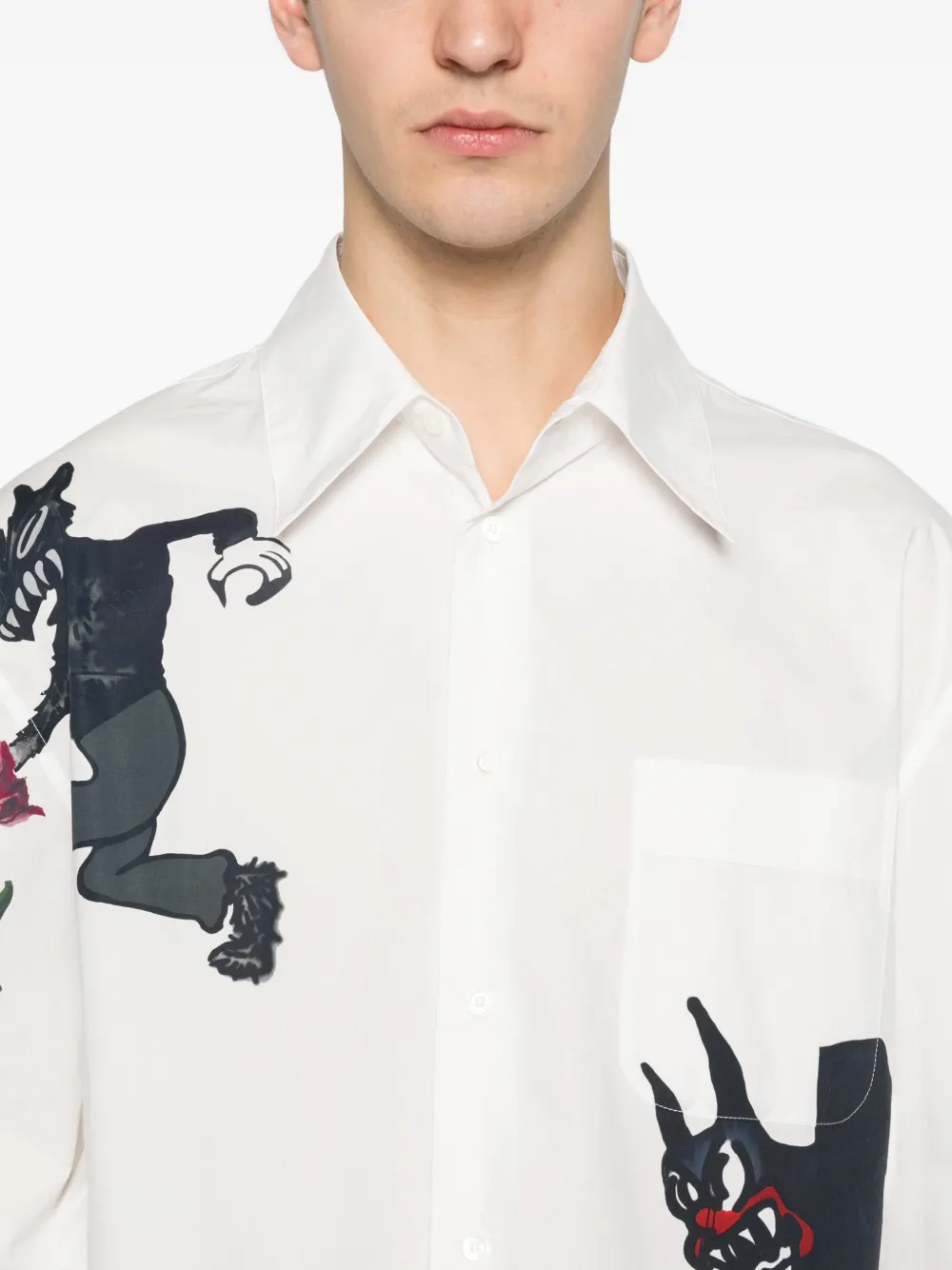 Marni Overhemd met grafische print Wit