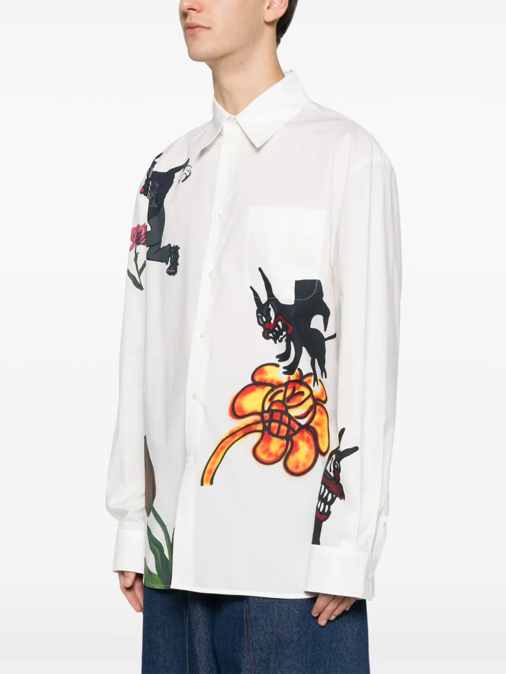 Marni Overhemd met grafische print Wit