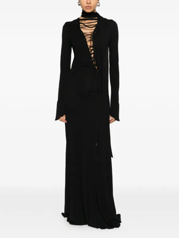 attico black dress The Attico Black Sam Midi Dress The Attico