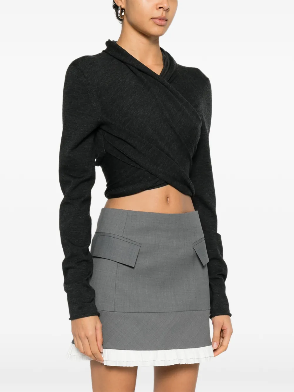  Alberta Ferretti Draped Top - Grey 