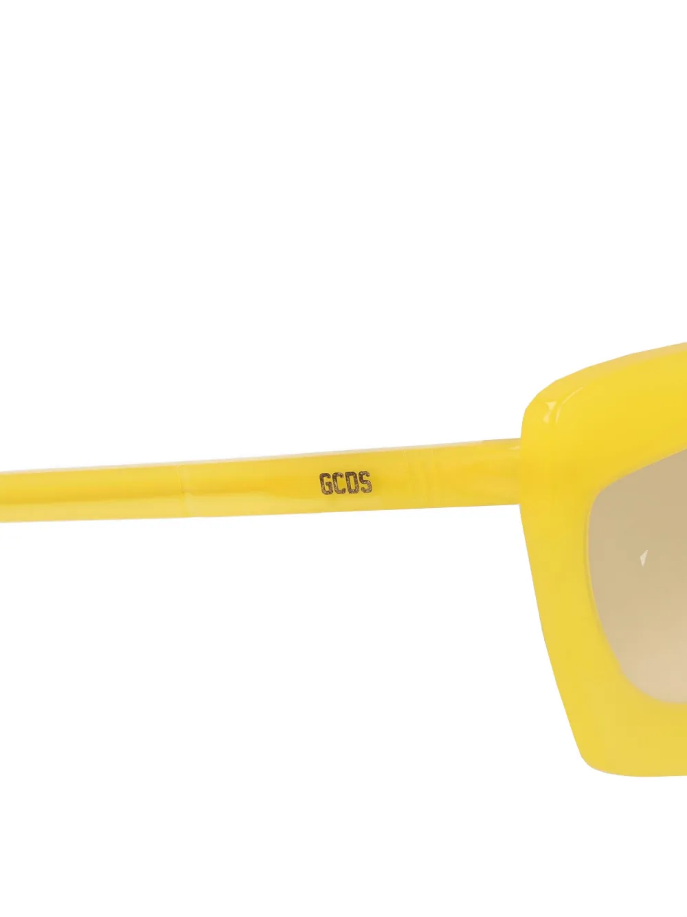 Pre-owned Gcds X Pawaka Logo Geometric-frame Sunglasses In Yellow